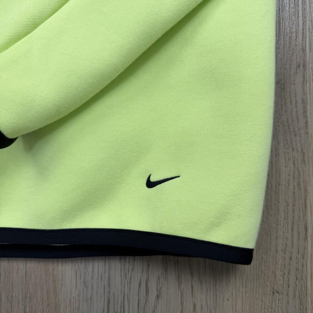 Nike Hoodie Mens Medium Neon Volt Yellow Tech Fleece Full Zip Jacket Hooded - Picture 8 of 11